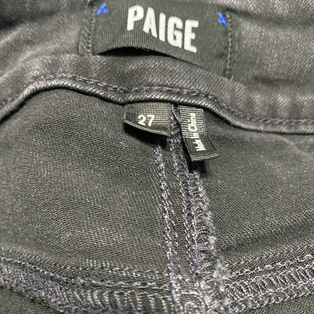 Paige Margot Ankle Zip Black Jeans Stretch and Zippered Ankle Details Size 27 - Picture 4 of 6